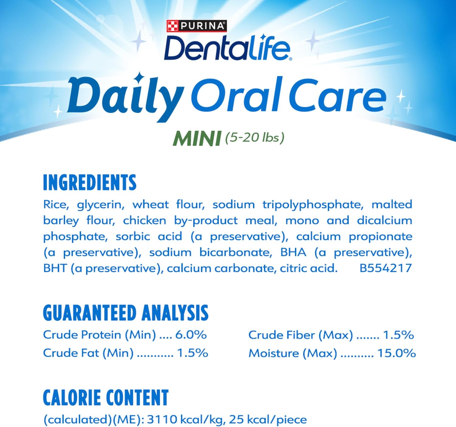 Dentalife Purina Daily Oral Care Dental Dog Treats for Small Dogs, 58 ct