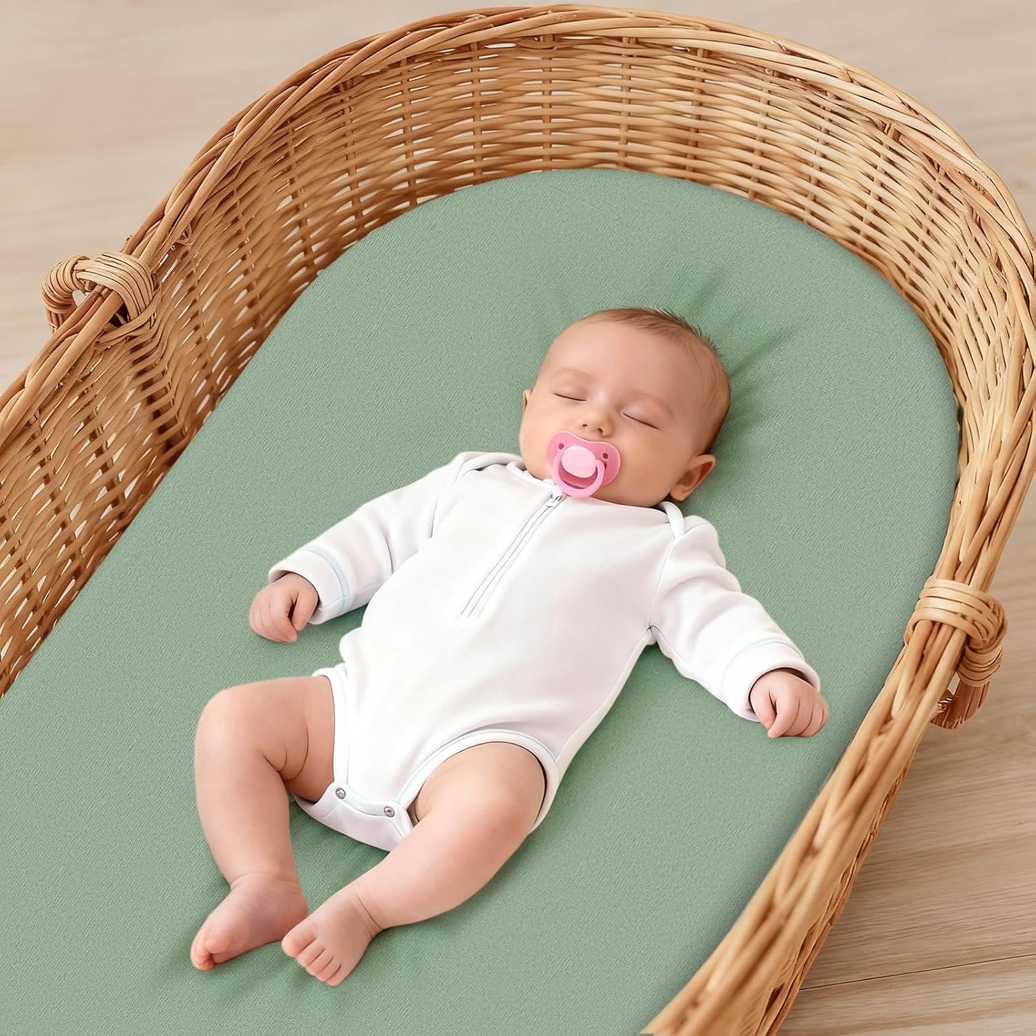 Baby Bassinet Sheets for Baby Boy Girls,4-Pack Fitted Bassinet Sheets Set Compatible with Halo Bassinest Swivel Sleeper,Baby Delight,Angelbliss, 32"X16" (Animal World)