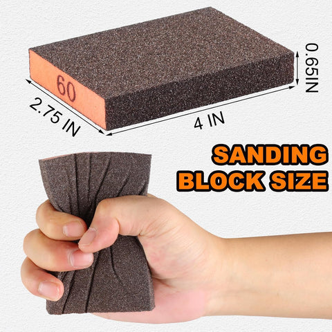 8 Pack Sanding Sponge, 60/80/120/220 Grit Premium Sandpaper Block