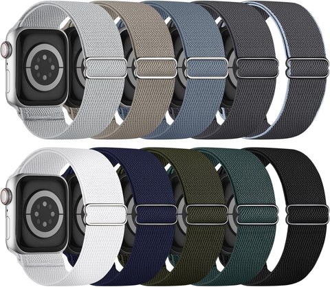 10 Pack Stretchy Bands Compatible with Apple Watch Band Women Men