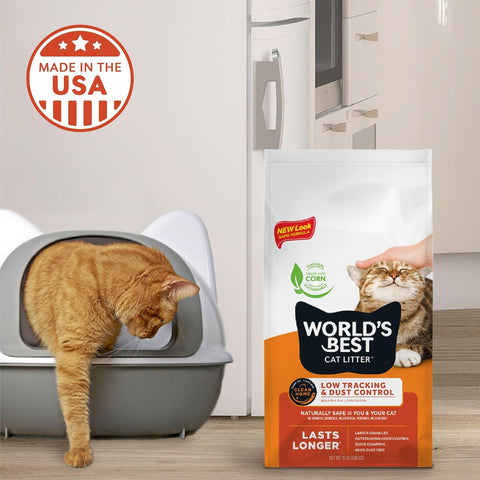 World's Best Cat Litter Low Tracking & Dust Control, Unscented, 15 lb Bag