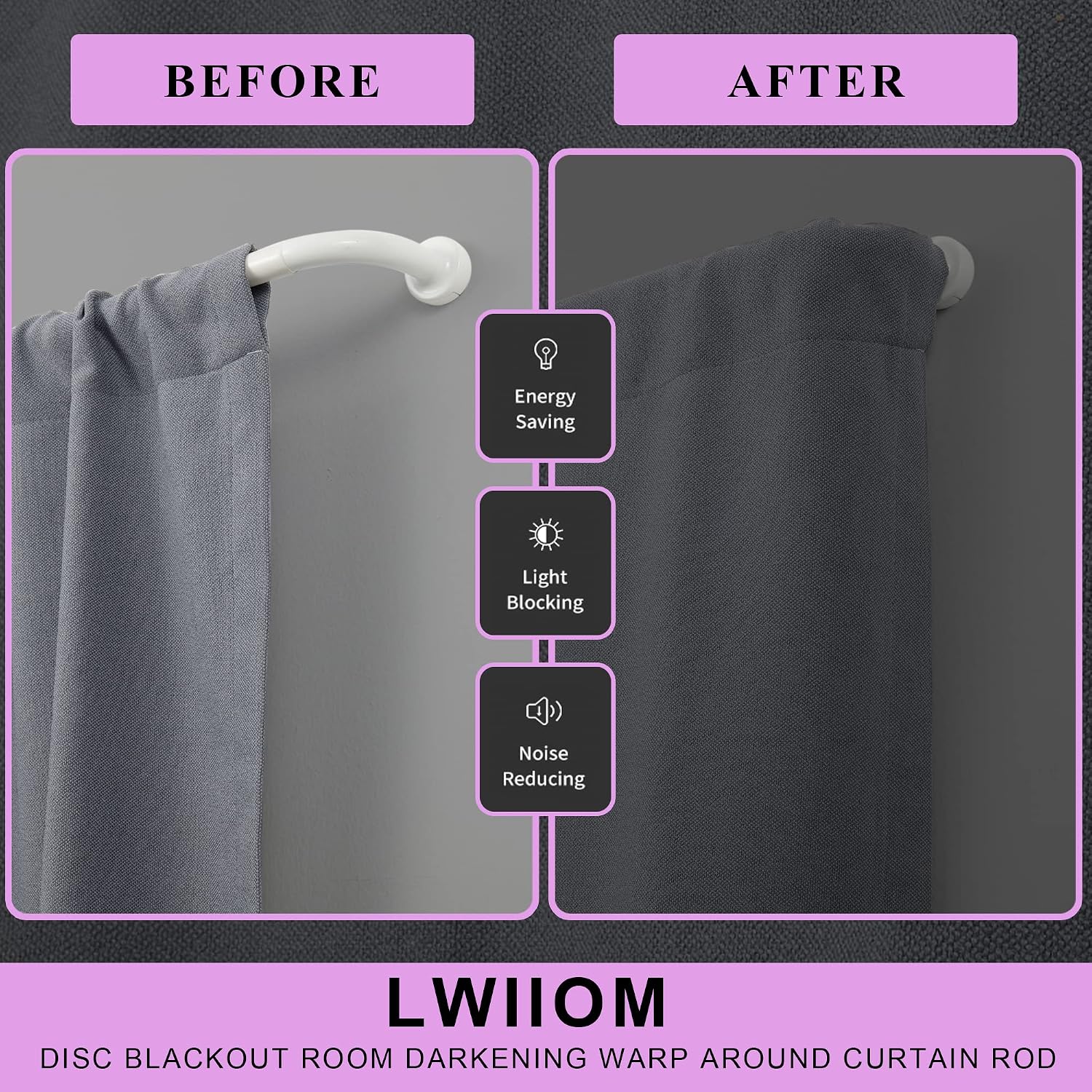 White Disc Curtain Rods, 84-144 Inches Window Curtain Rod,Adjustable Room Darkening Drapery Rod with Aluminum Finials and Brackets,Wrap Around Design