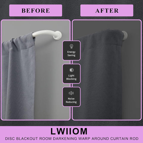 White Disc Curtain Rods, 84-144 Inches Window Curtain Rod,Adjustable Room Darkening Drapery Rod with Aluminum Finials and Brackets,Wrap Around Design