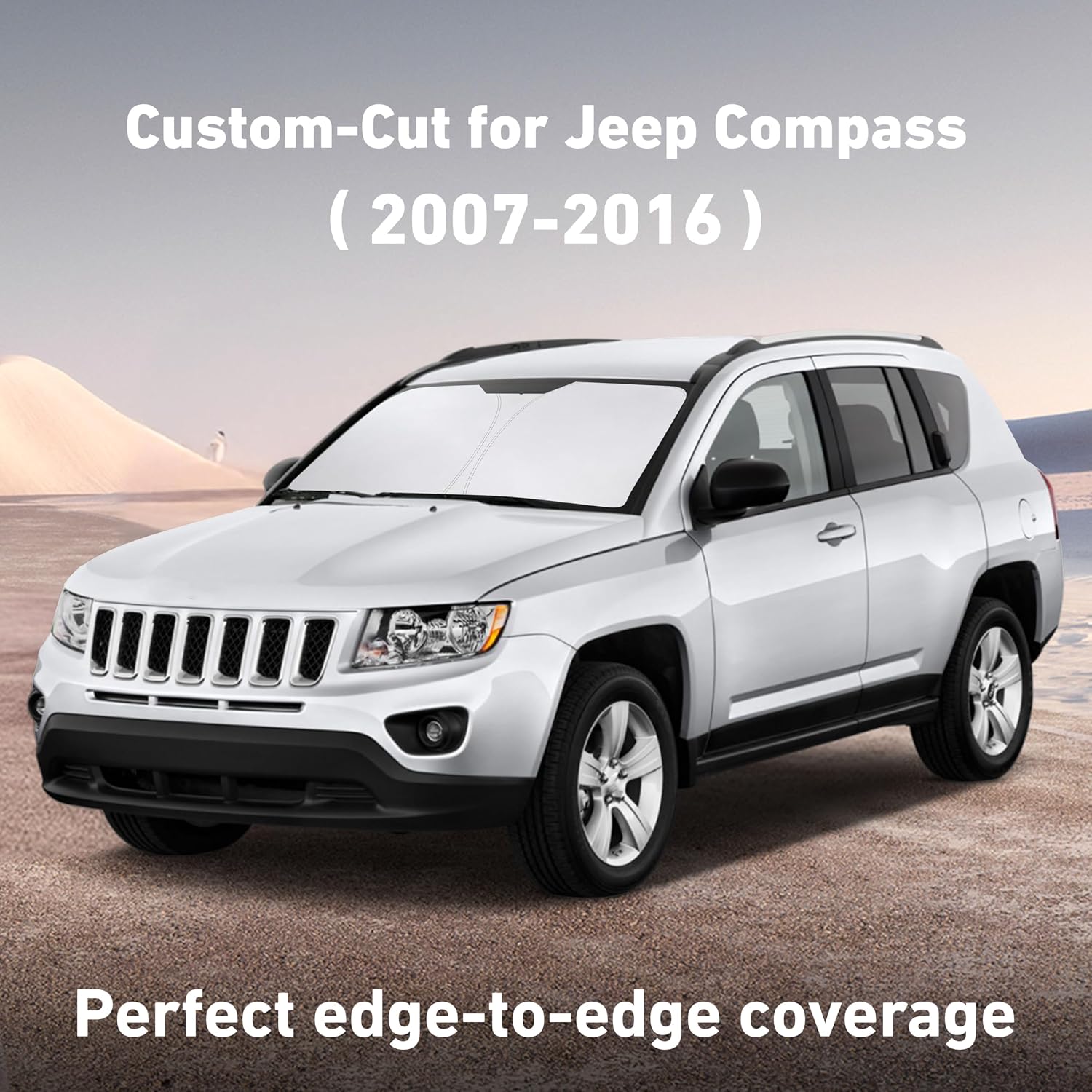 EcoNour Windshield Sunshade Compatible for Jeep Compass 2007-2014 2015 2016