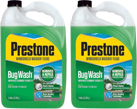 Prestone AS657 Bug Wash Windshield Washer Fluid, 1 Gallon (Pack of 2)