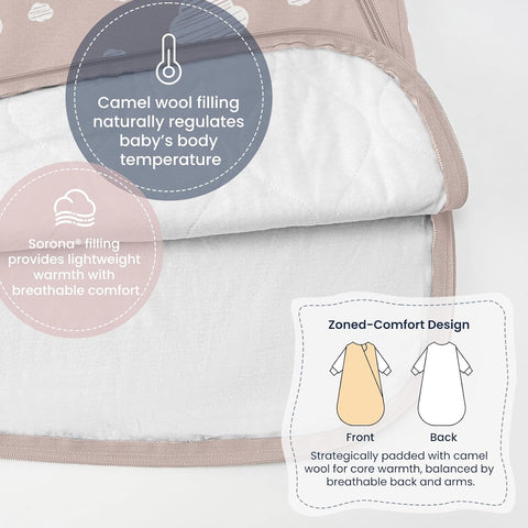 KaiyaBaby Organic Cotton Baby Sleep Sack, Long Sleeve 1.0 TOG, 6-18M