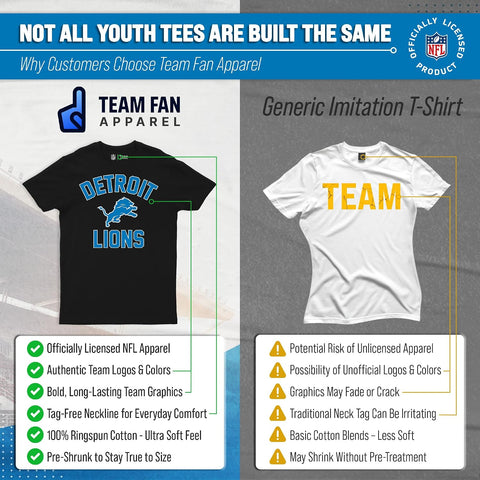 Youth NFL Football T-Shirt - Tagless Cotton Blend Fan Tee