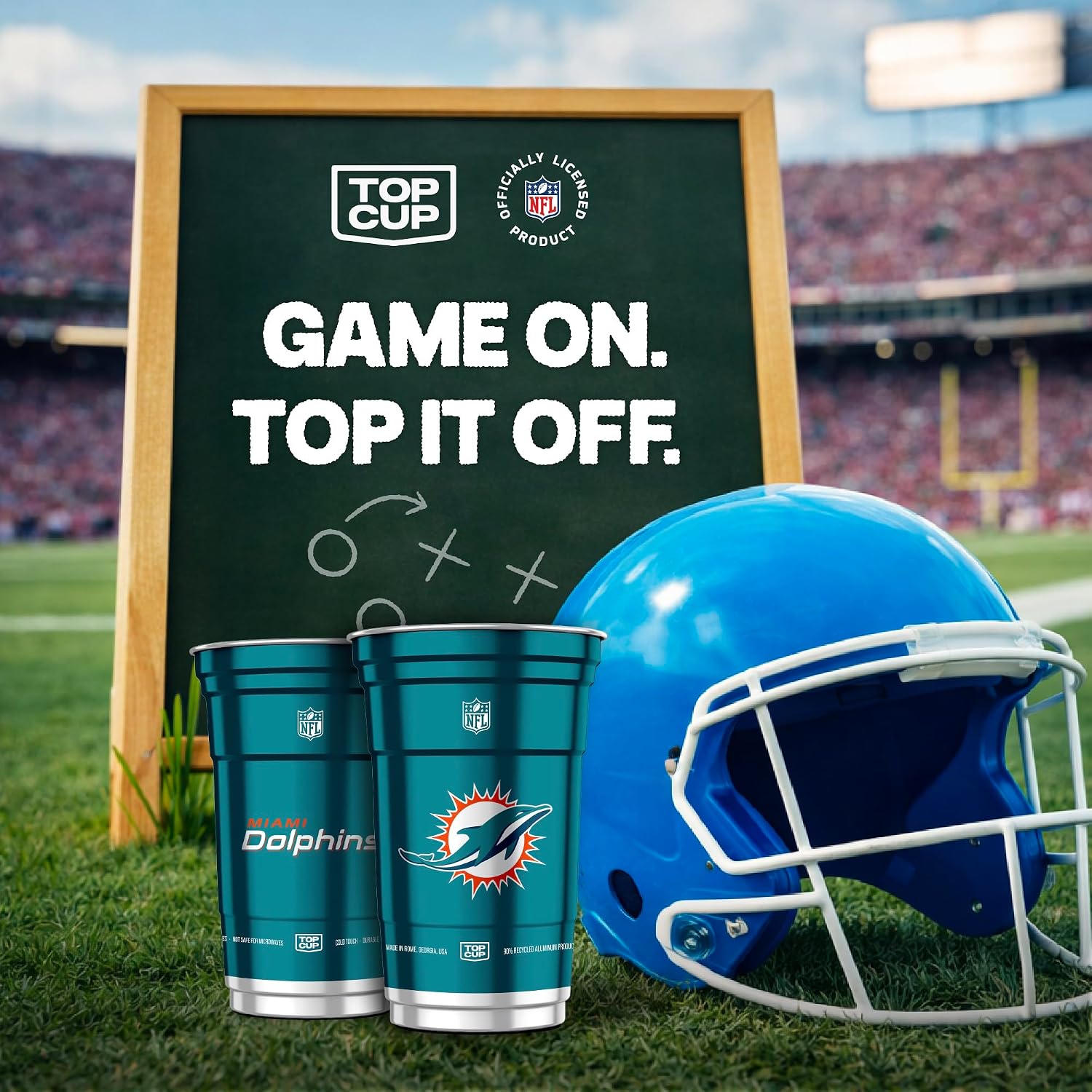 Top Cup NFL Miami Dolphins Aluminum Party Cups, 20oz, 20 Count