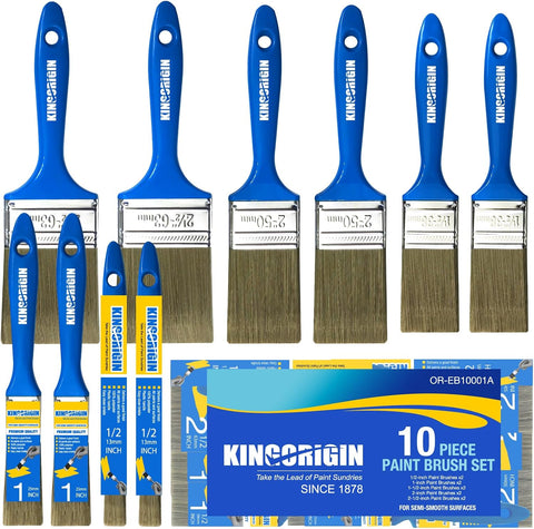 King Origin Paint Brush Set, 10 Pack Paint Brush 0.5" 1" 1.5" 2" 2.5"