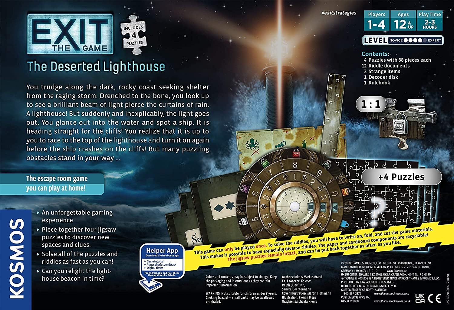 EXIT: The Deserted Lighthouse (With Jigsaw Puzzle) | Exit: The Game - A Kosmos Game | Family-Friendly, Jigsaw Puzzle-Based at-Home Escape Room Experience for 1 to 4 Players, Ages 12+