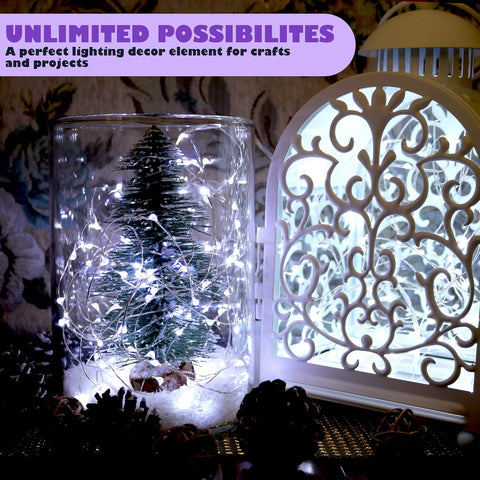 6Pack Fairy Lights Battery Operated,No Remote Firefly Light,7ft Cool White