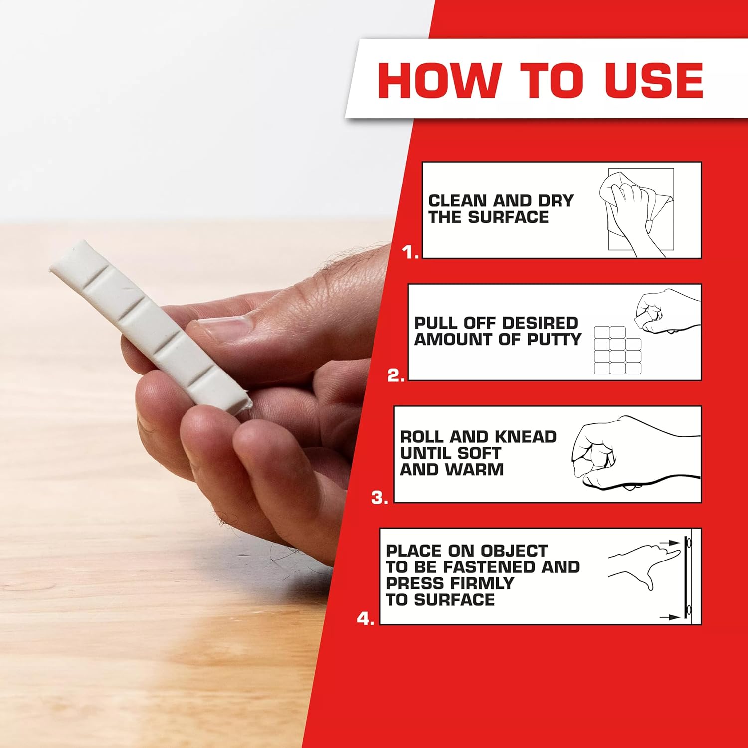 Loctite Eco Fun-Tak Mounting Putty, White, 6 oz Wallet Pack of 1 - Nontoxic, Reusable, Repositionable Adhesive for Posters & Décor, 240 Tabs, Multi-Surface