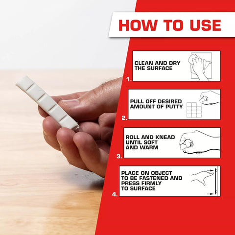Loctite Eco Fun-Tak Mounting Putty, White, 6 oz Wallet Pack of 1 - Nontoxic, Reusable, Repositionable Adhesive for Posters & Décor, 240 Tabs, Multi-Surface