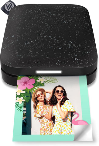 HP Sprocket Portable 2x3 Inch Instant Photo Printer (Black Noir) Print Pictures on Zink Sticky-Backed Paper From Your iOS & Android Device
