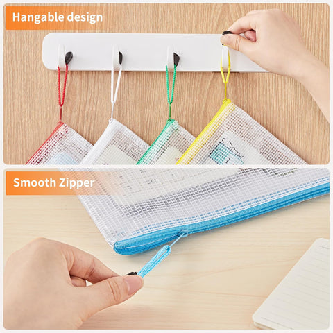 JARLINK A4 Mesh Zipper Pouch Bags, 72 Pcs Waterproof Zipper Pouch Bags