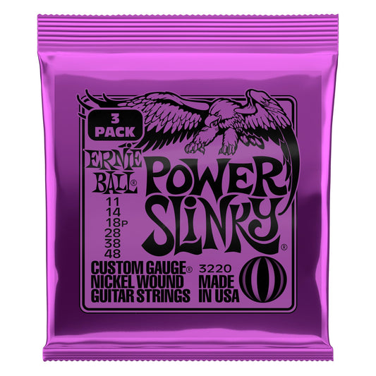 Ernie Ball Power Slinky Nickel Wound Electric Guitar Strings 3 Pack - 11-48 Gauge