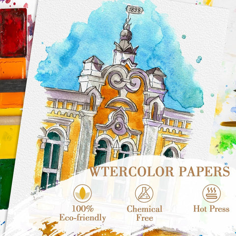 100PC 5x7 Watercolor Paper Bulk 140lb/300g Cold Press Water Color Paper