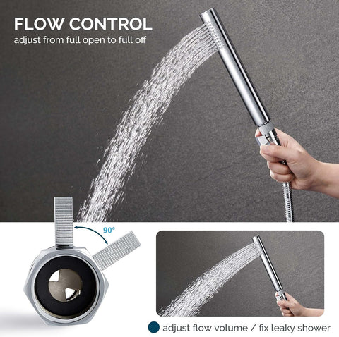 Angle Simple Shower Shut Off Valve, Water Flow Pressure Restrictor, Chrome
