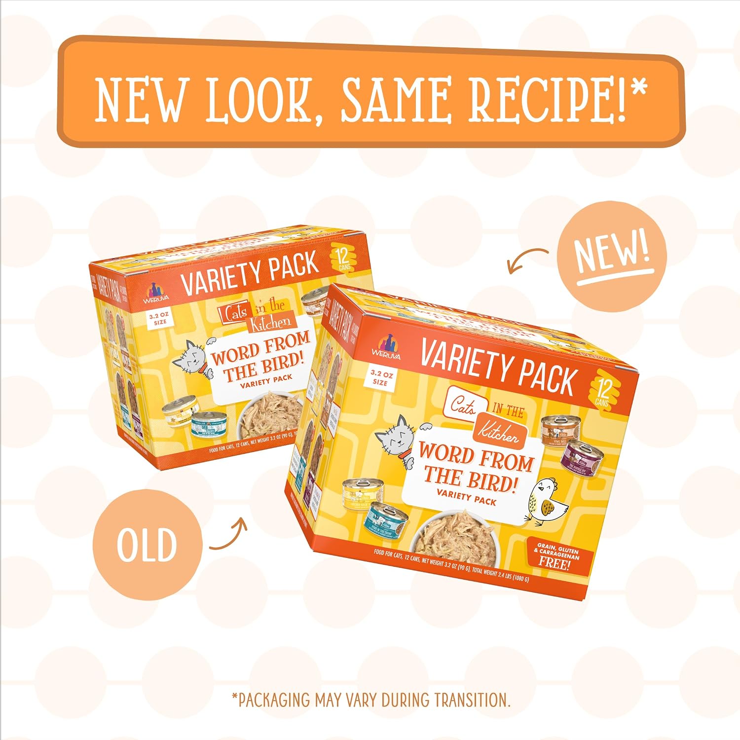 Weruva Cats in The Kitchen, Word from The Bird! Variety Pack, 3.2oz Can (Pack of 12)