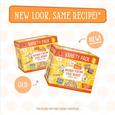Weruva Cats in The Kitchen, Word from The Bird! Variety Pack, 3.2oz Can (Pack of 12)