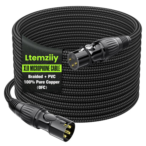 XLR Cable 100ft, OFC Dual Shielded XLR Microphone Cable