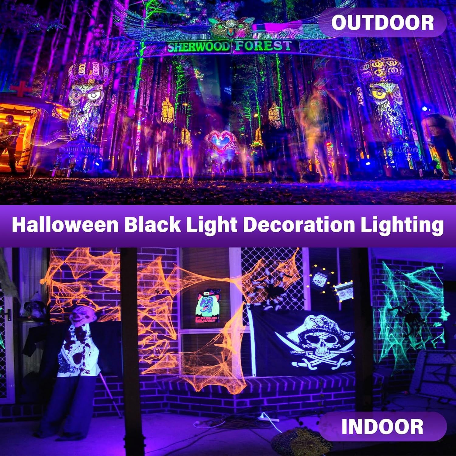 Rechargeable Black Light, Cordless 395nm LED Blacklight for Neon Glow Party