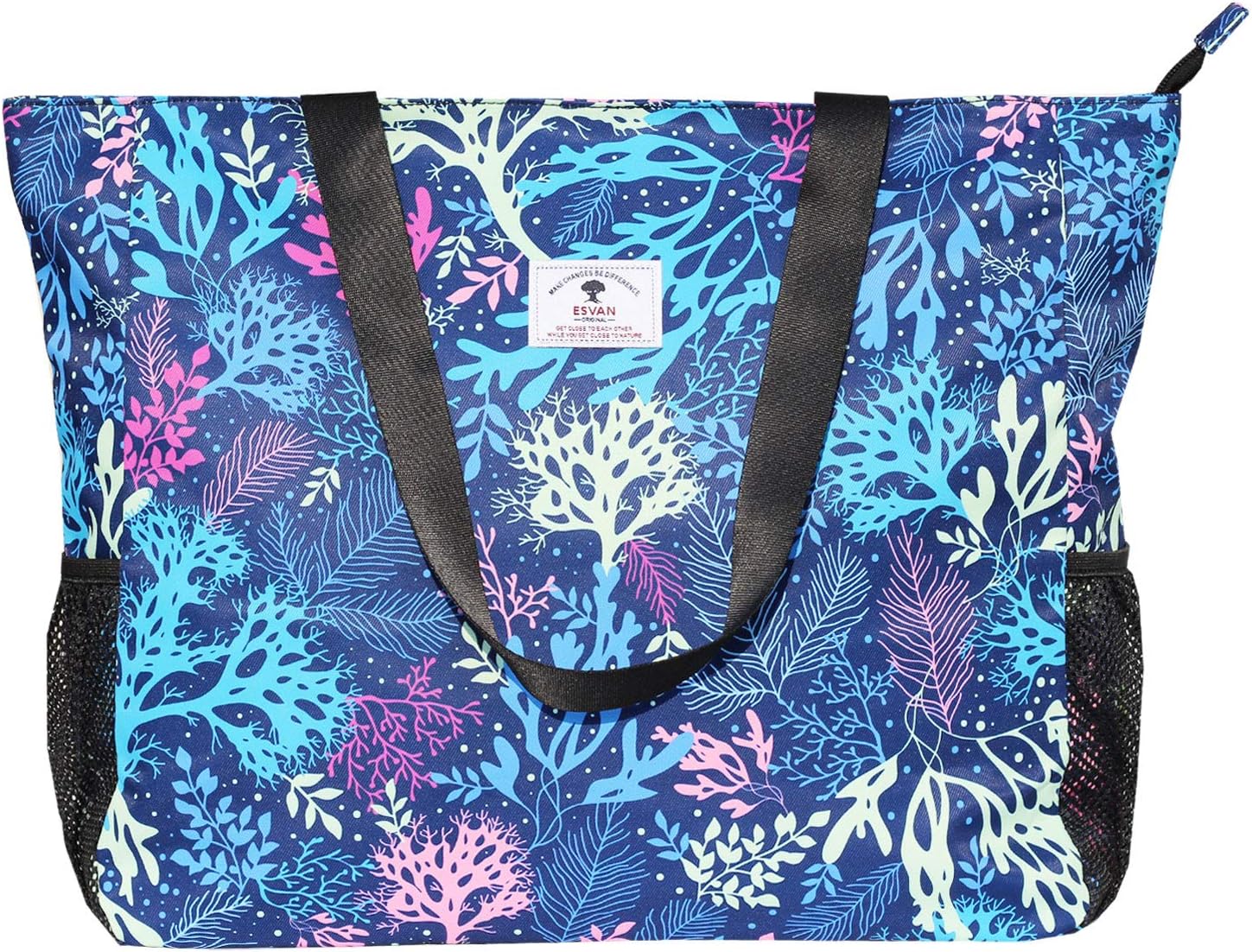 ESVAN LARGE BEACH BAG Water Resistant Lightweight 20 inch Women Oversize Tote Bag for Gym Beach Travel Pool Yoga Nurse