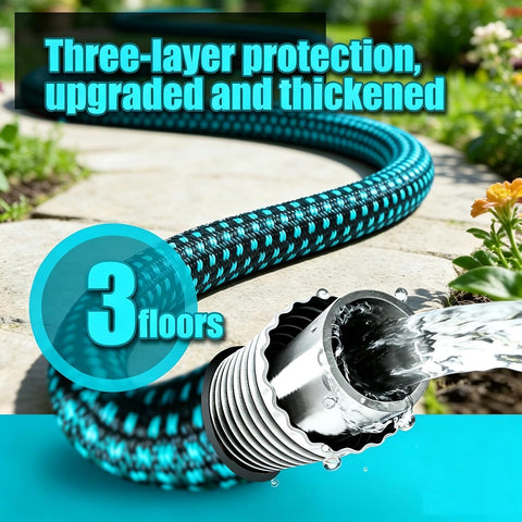 Garden Hose 25FT, Ultra Lightweight with 10-Function Nozzle