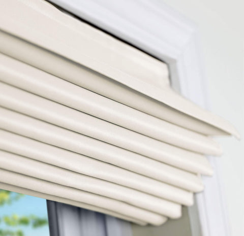 ARLO BLINDS Fabric Roman Shades 31.5" W x 60" H Ivory, Light Filtering