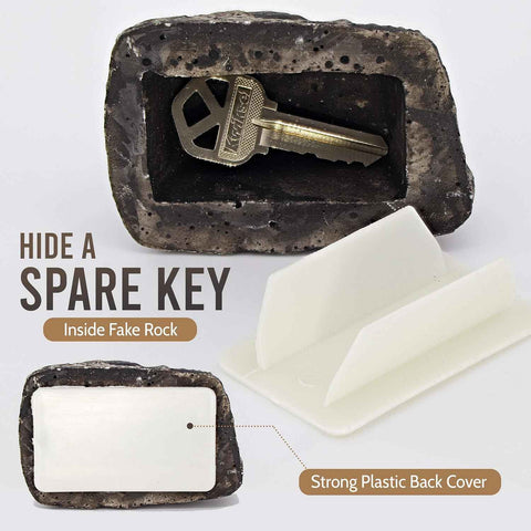 Hide a Key Outside Fake Rock - Looks & Feels like Real Stone - Safe for Outdoor Garden or Yard, Spare Key Storage, Weatherproof Key Holder, Blends with Landscaping by Rampro