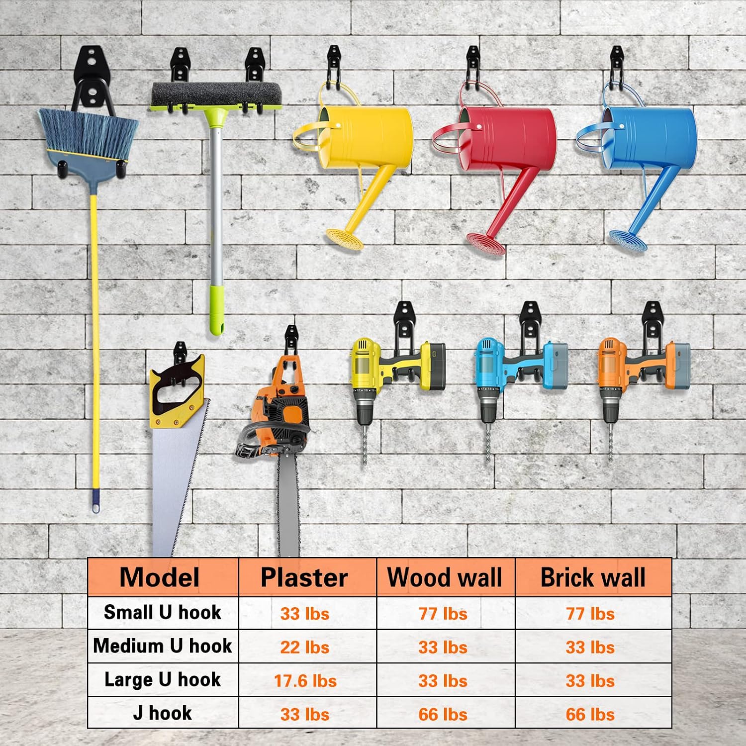 HUPBIPY 12 Pack Garage Hooks Heavy Duty, Wall Mount Ladder Hooks