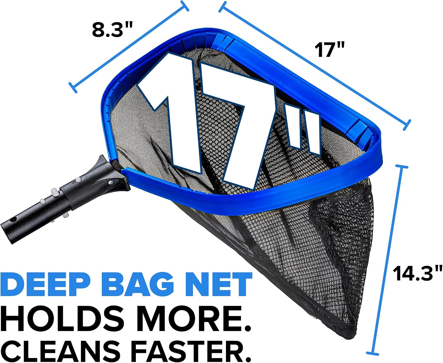 Aluminum Frame Pool Net Rake // Heavy Duty Deep Bag Pool Nets for Leaves