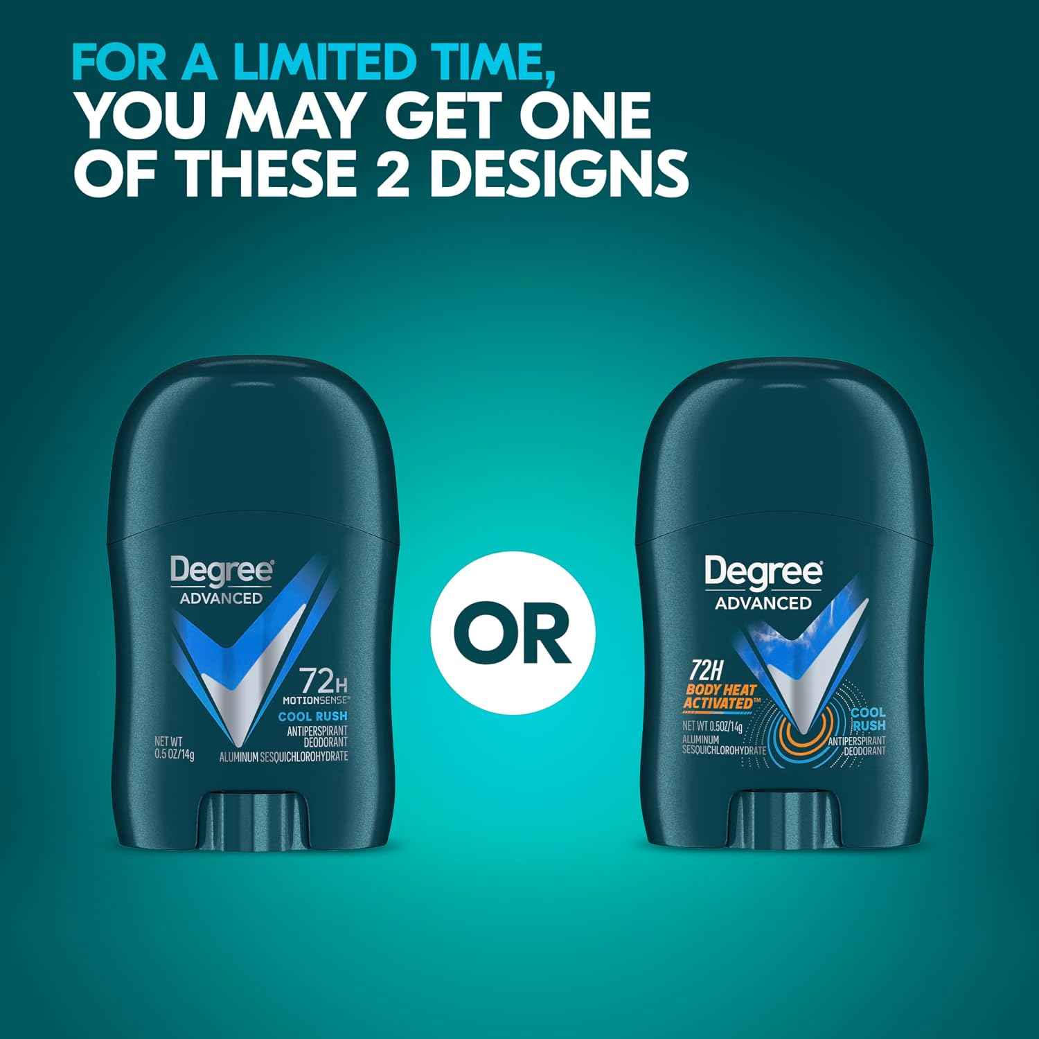 Degree Trial & Travel Size Antiperspirant Deodorant Cool Rush 0.5 oz 36 ct | Original Protection