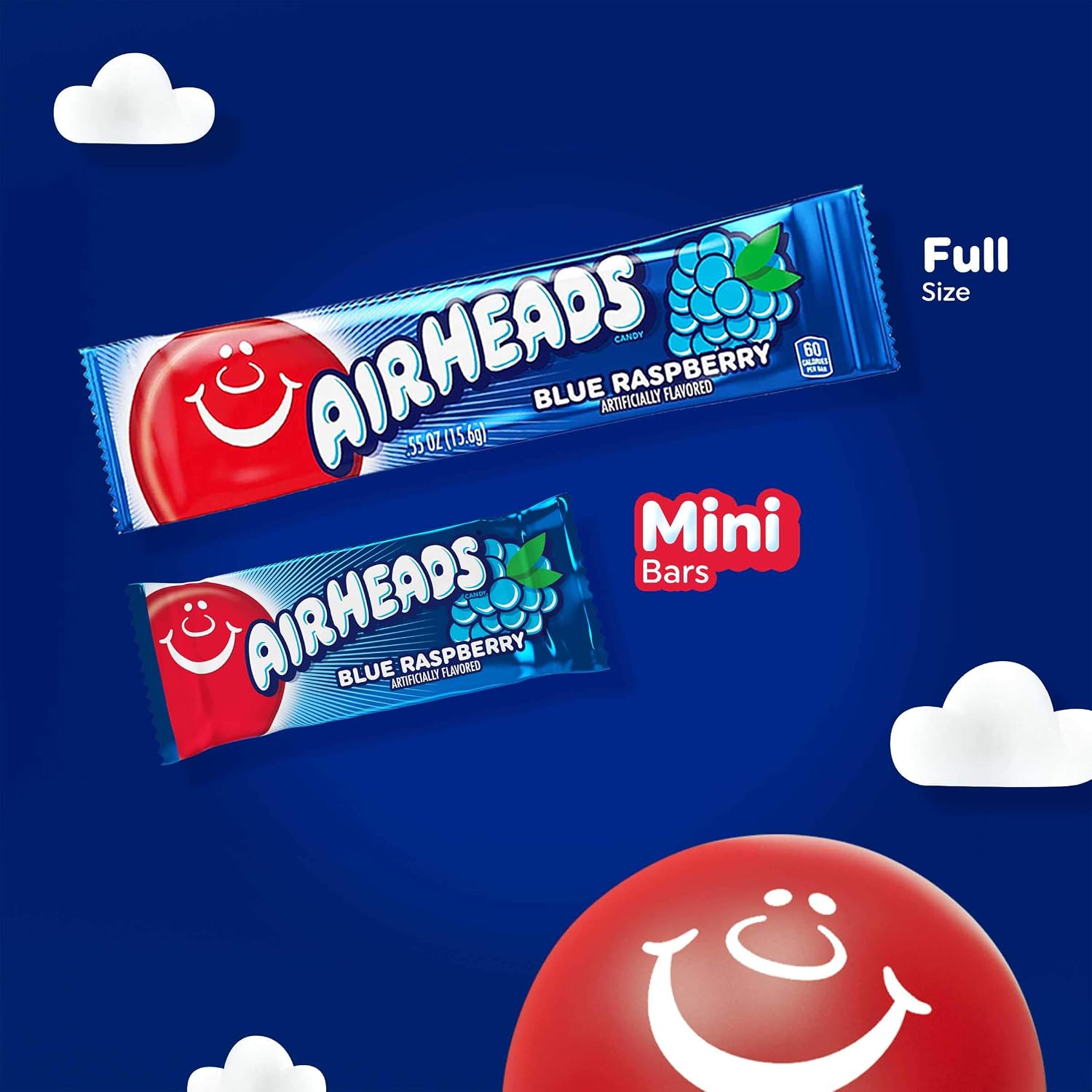 Airheads Mini Candy Bars, Assorted Taffy Variety Pack, 25 lb Box