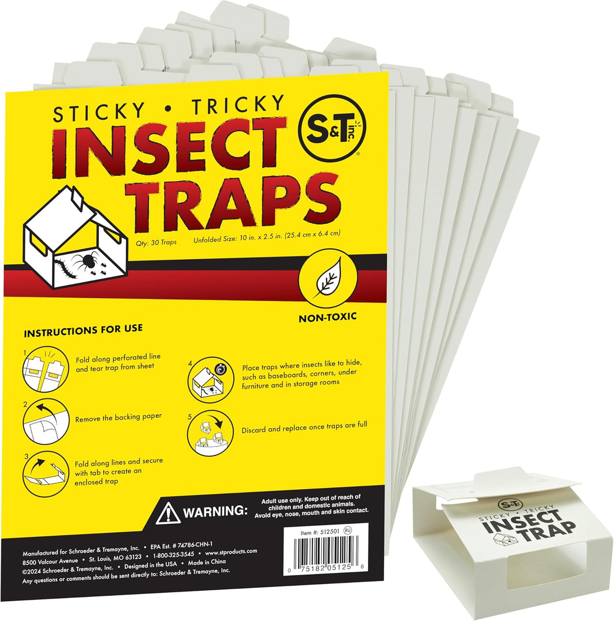 S&T INC. Insect Traps for Pest Control, 30 Pack