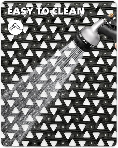 Color&Geometry Door Mat Outside Entrance with Drainage, 32"X48" Black