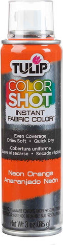 Tulip ColorShot Instant Fabric Spray Paint, Permanent Color Spray-On Fabric Paint, 3oz, Neon Orange