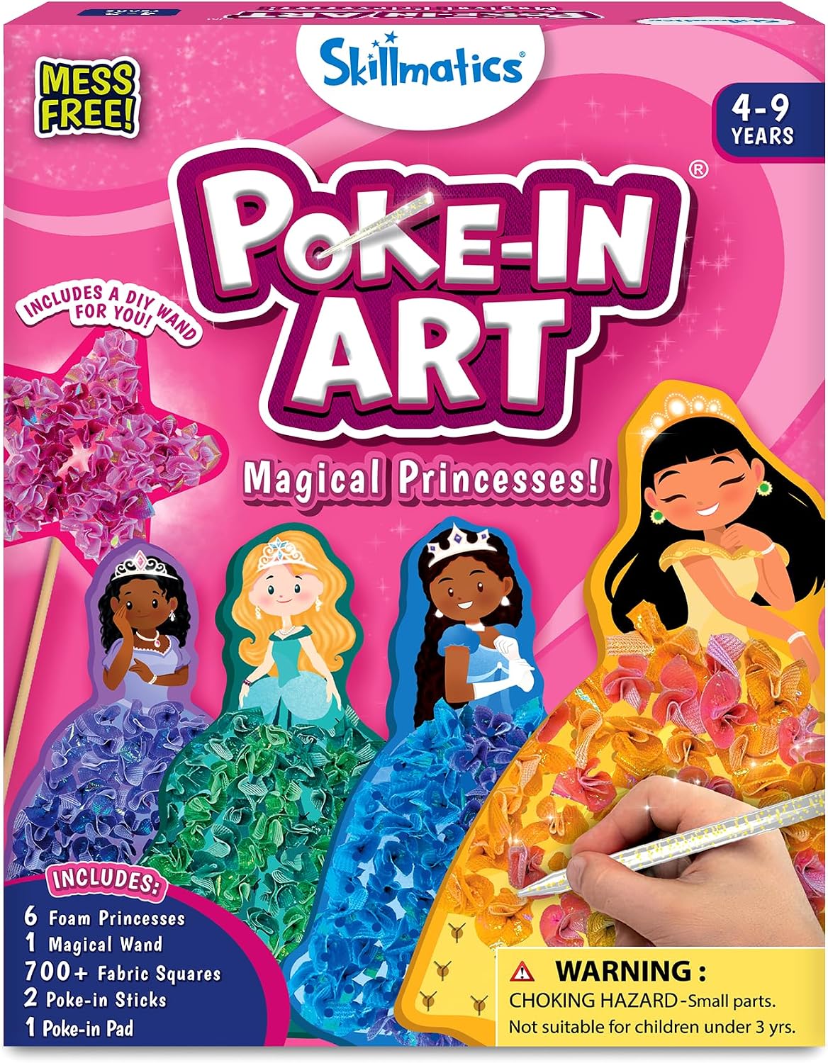 Skillmatics Poke-in Art – Magical Princesses, Wood Craft Kit, Gift for Kids