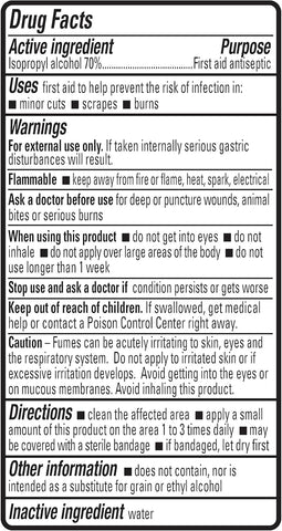 Amazon Basics 70% Isopropyl Alcohol First Aid Antiseptic for Treatment of Minor Cuts and Scrapes, Unscented, 32 Fl Oz (Pack of 2) (Previously Solimo)
