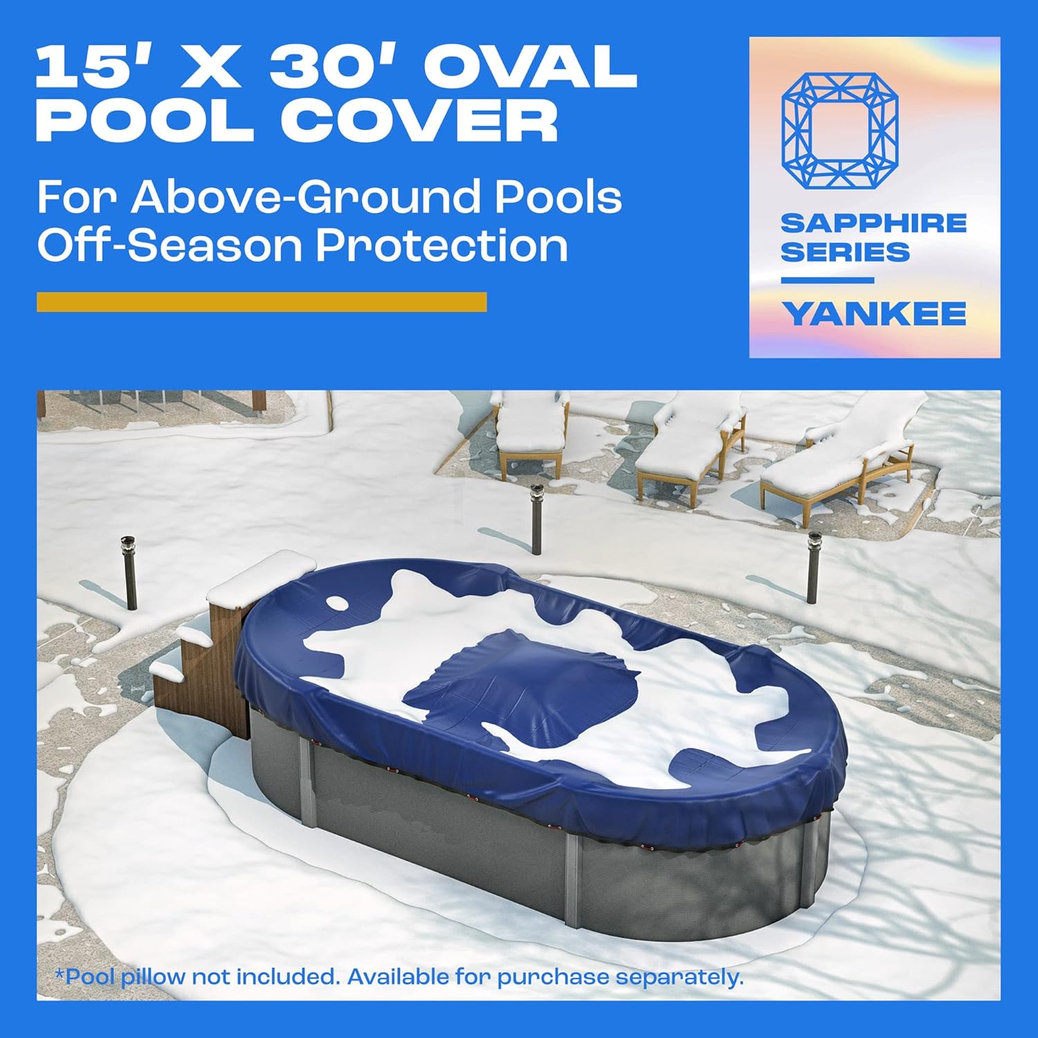 Yankee Pool Cover for Oval Pool 15 x 30-ft for Above Ground Pools