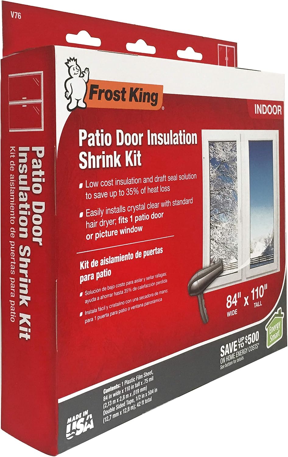 Frost King V76H Shrink Window Kit 84-Inch by 110-Inch, Clear