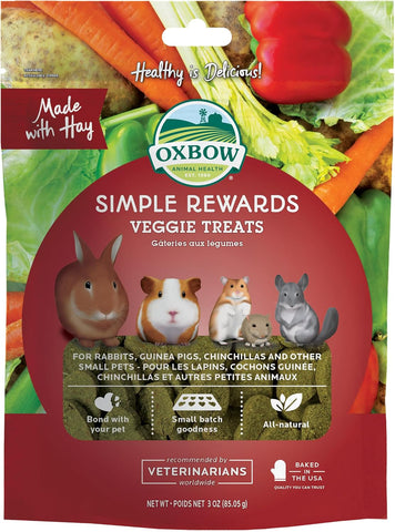 Oxbow Simple Rewards Guinea Pig & Rabbit Treats, Veggie, Baked, 3 oz