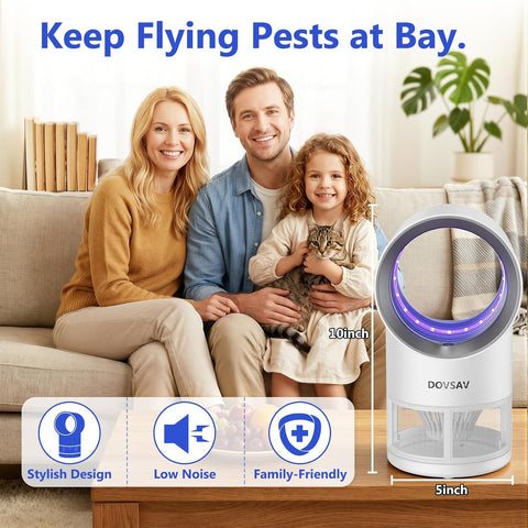 Fruit Fly Traps for Indoors, White Gnat Trap Indoor with Suction & Timer