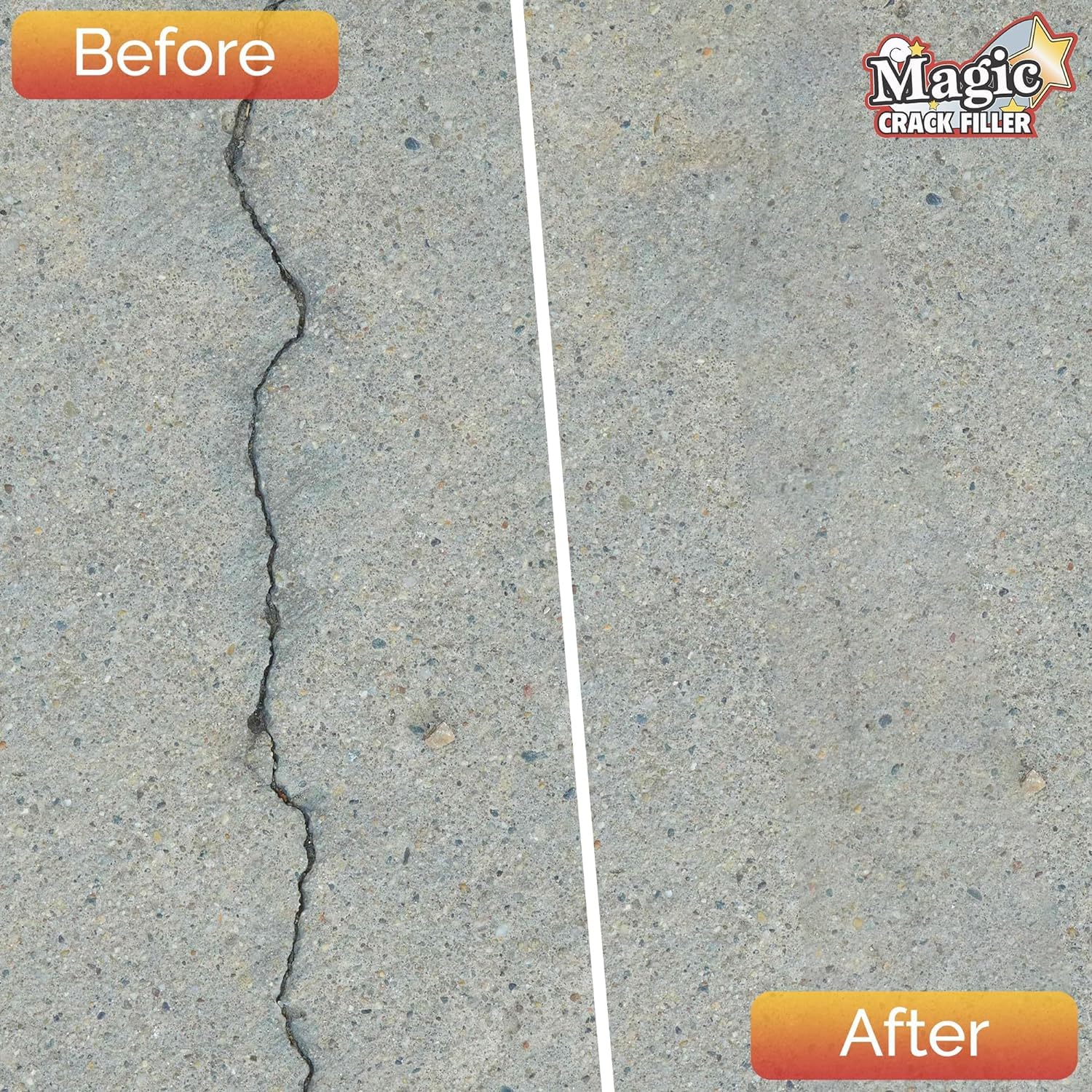 Magic Crack Filler 2.5LB Concrete Slab Gray, for Filling in Concrete Cracks on Driveways, Walkways and Patios. Installs Easily Dry Granular No Mess and DIY (Gray, 1)