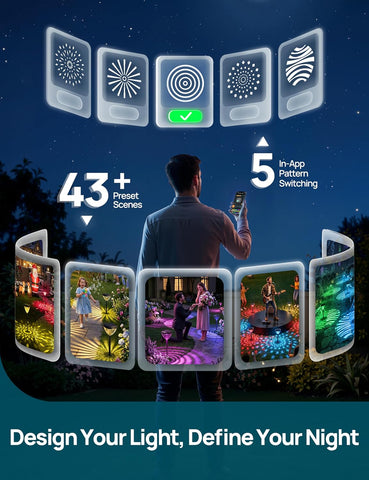 Linkind Smart Solar Pathway Lights SP6,Pattern Switch Solar Halloween Light