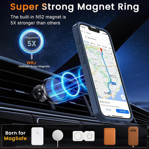 WRJ Magnetic Matte Case for iPhone 17e/iPhone 16e 6.1-Inch,Blue