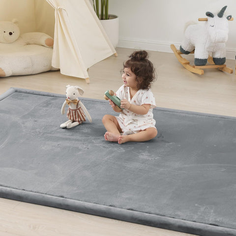 1.5" Thick Baby Play Mat for Floor,71x79 Large Memory Foam Tummy Time Mat