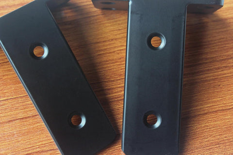 10 Pack - 4 inch Black Hidden L Shelf Bracket (1/5 Inch Thicked) Iron Floating Shelf Brackets Rustic Industrial Metal Brackets for Shelf Support