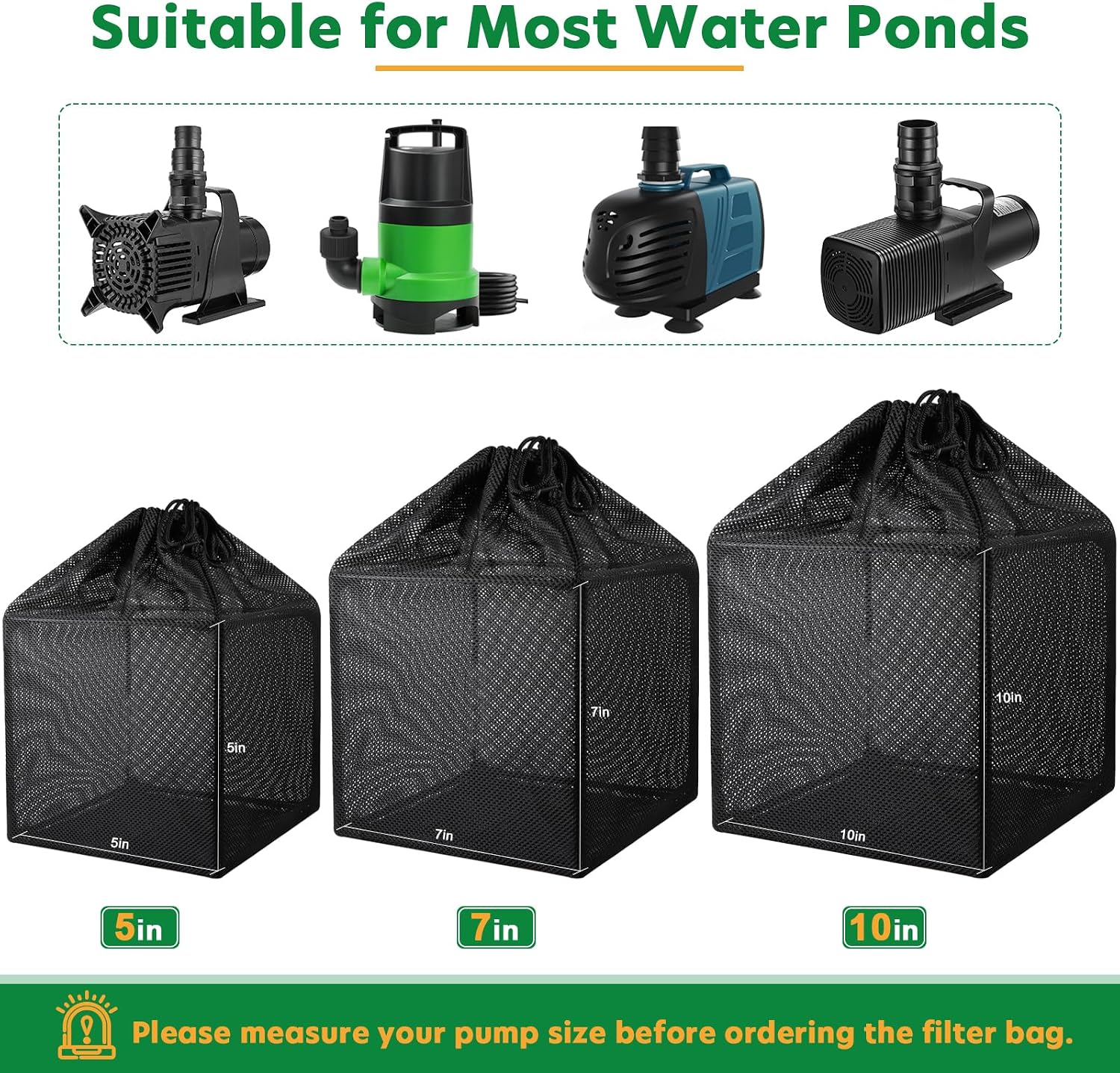 Pond Filter Bag, Pump Barrier Bag