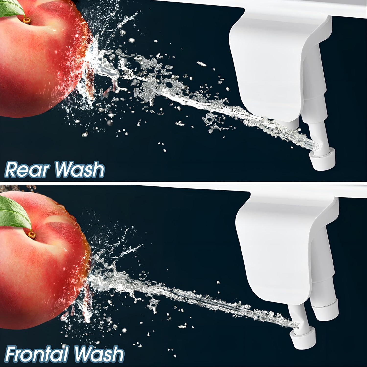 BIGCOW Ultra-Slim Bidet Attachment for Toilet - Dual Nozzle (Frontal & Rear Wash) with Adjustable Cold Water Pressure and Stainless Steel Inlet - Hygienic Solution for Fresh Cleanliness, Silver 1 Pcs